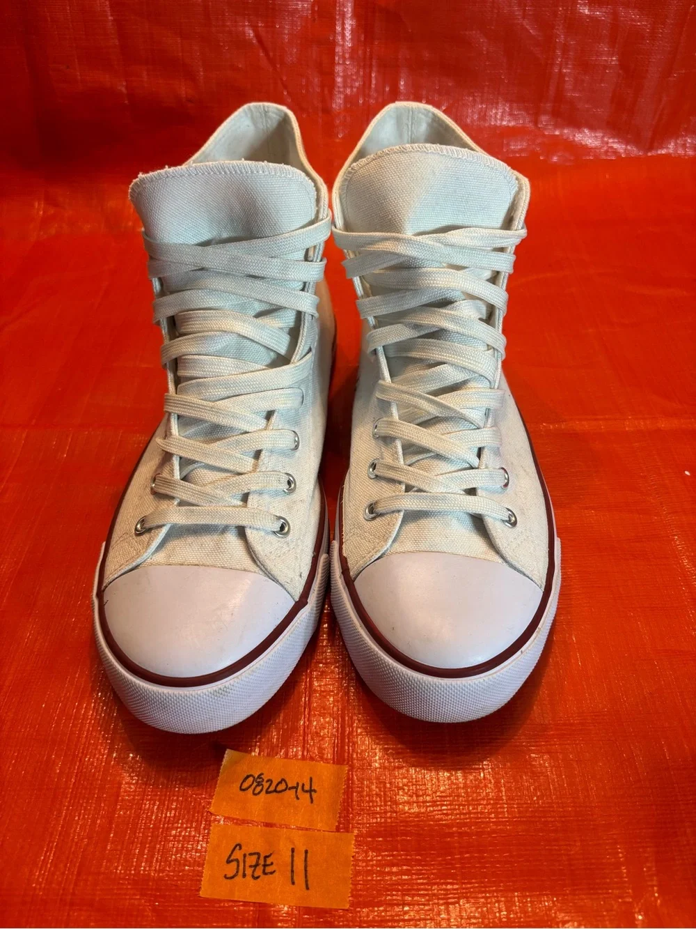 Classic High-Top Canvas Sneakers in Off-White